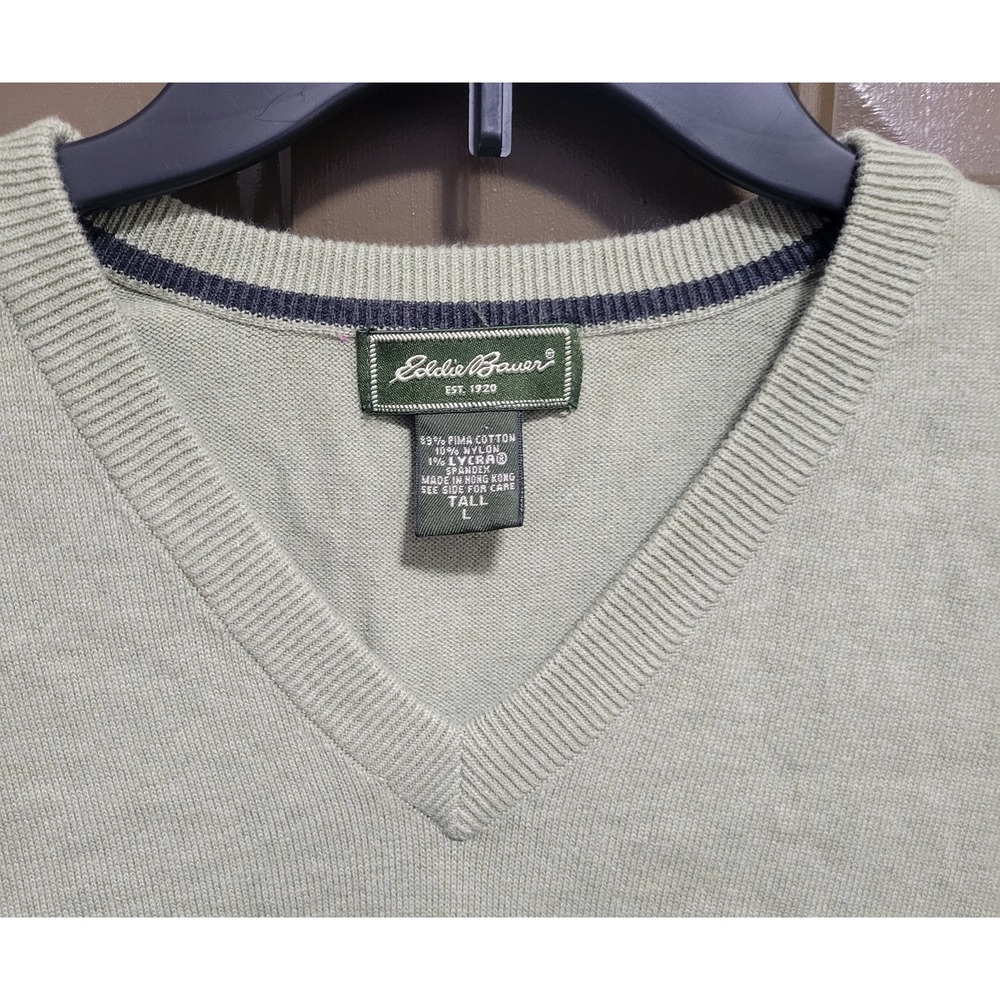 Eddie Bauer Mens LT Large Tall V-Neck Sweater Vest Golf Casual Lightweight - Picture 4 of 8